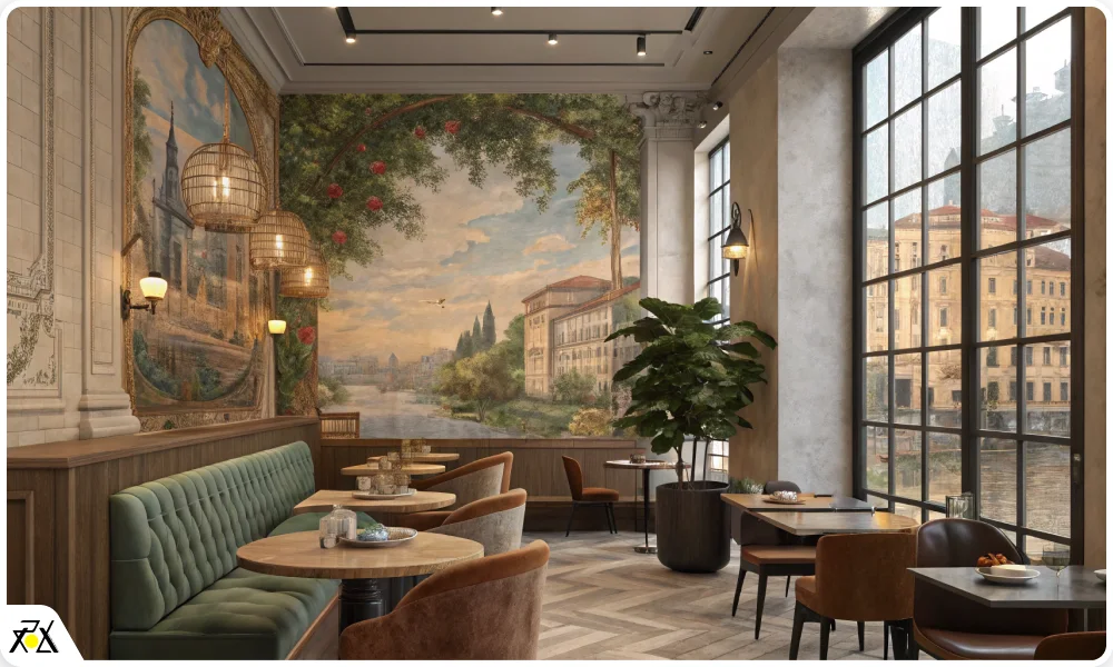 طراحی دیوار کافه